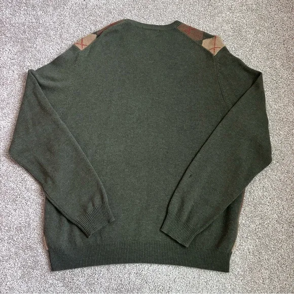 Brooks Brothers Men's Extra Fine Italian Lambswool Argyle V Neck Sweater XL - Picture 8 of 9